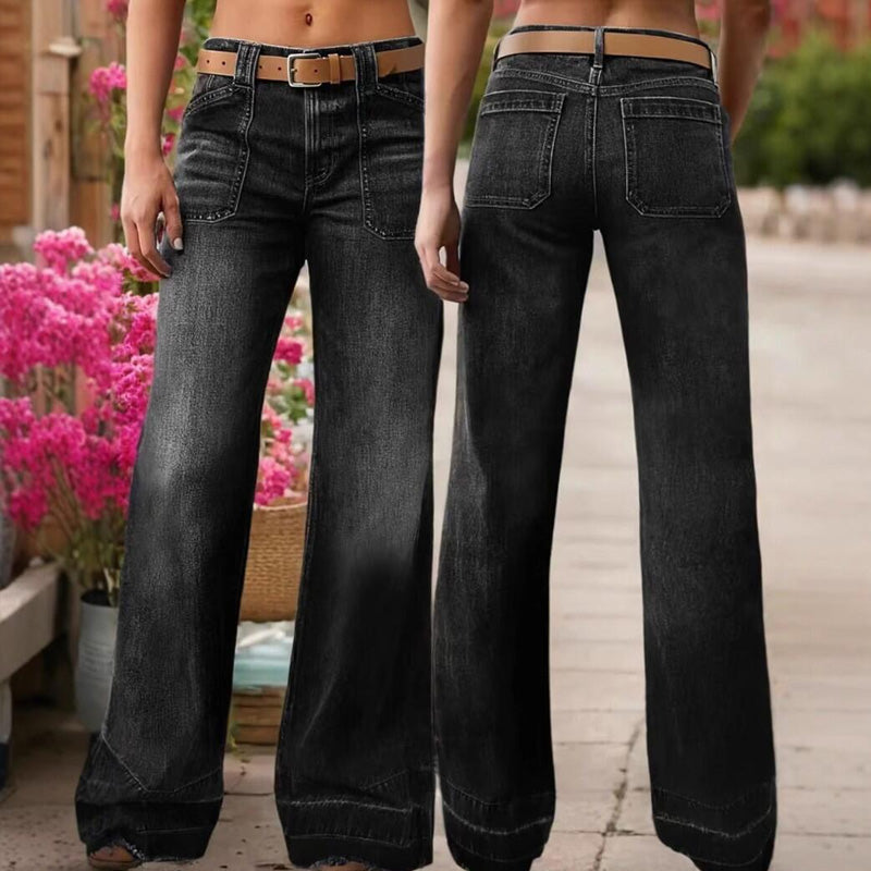 ⏰ 60% OFF NOW! 👖 Women's Retro Flare Jeans – Stretch Denim, Functional Pockets & Vintage High-Waist Fit 🌟