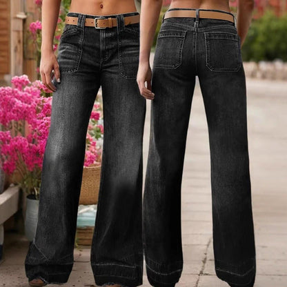 ⏰ 60% OFF NOW! 👖 Women's Retro Flare Jeans – Stretch Denim, Functional Pockets & Vintage High-Waist Fit 🌟