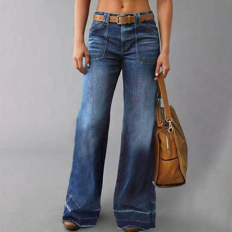 ⏰ 60% OFF NOW! 👖 Women's Retro Flare Jeans – Stretch Denim, Functional Pockets & Vintage High-Waist Fit 🌟