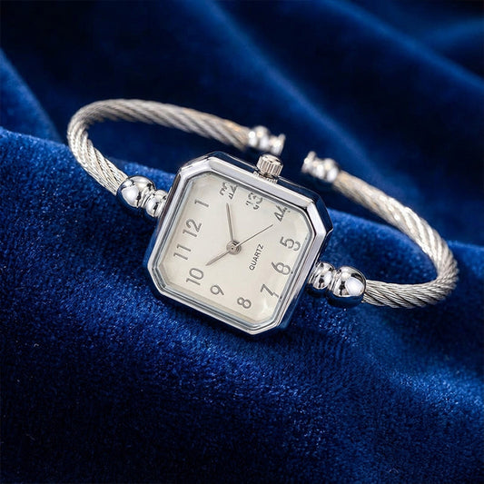 🔥New Arrivals Special Offer-Chic Open-Cuff Bangle Watch with Square Dial