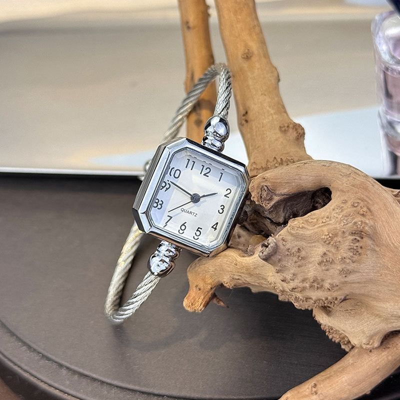 🔥New Arrivals Special Offer-Chic Open-Cuff Bangle Watch with Square Dial