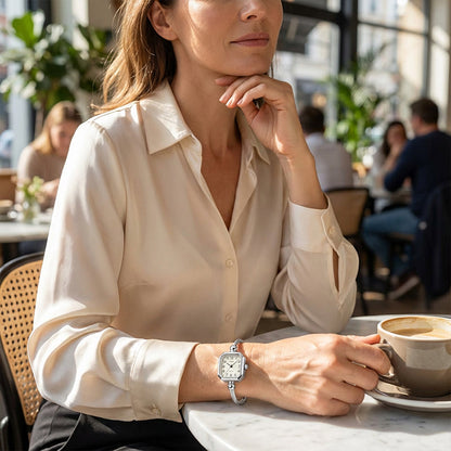 🔥New Arrivals Special Offer-Chic Open-Cuff Bangle Watch with Square Dial