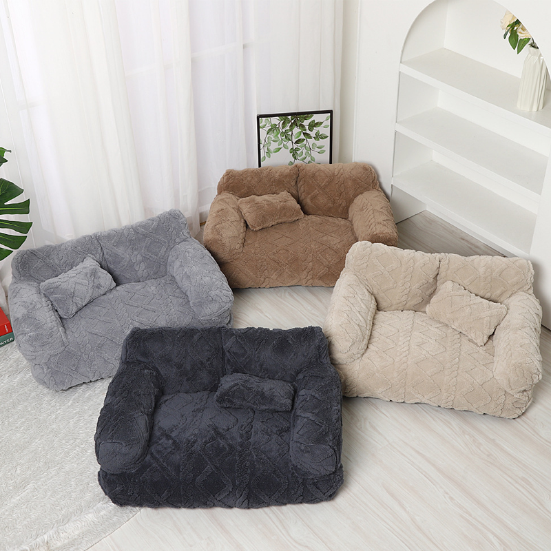 💎 50% OFF! 💎 Plush Calming Pet Sofa Bed – Raised Rim, Removable Cover & Non-Slip Bottom for Cats & Dogs 🛋️🐾