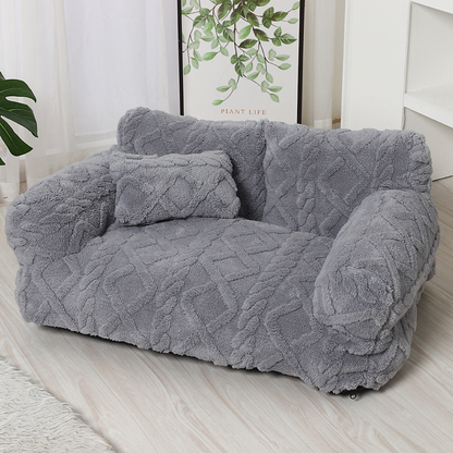 💎 50% OFF! 💎 Plush Calming Pet Sofa Bed – Raised Rim, Removable Cover & Non-Slip Bottom for Cats & Dogs 🛋️🐾