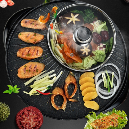 2-in-1 Electric BBQ Grill and Hot Pot