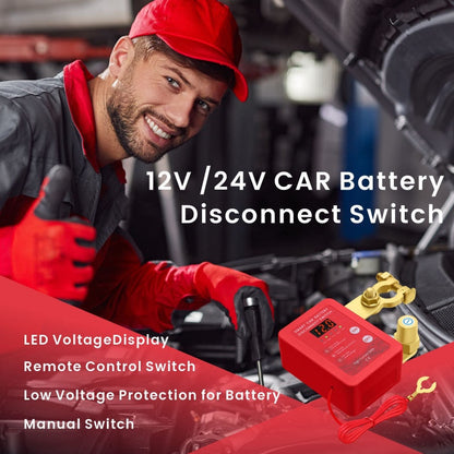 🔥Limited-time offer-Anti-Theft Car Battery Disconnect Switch with Remote