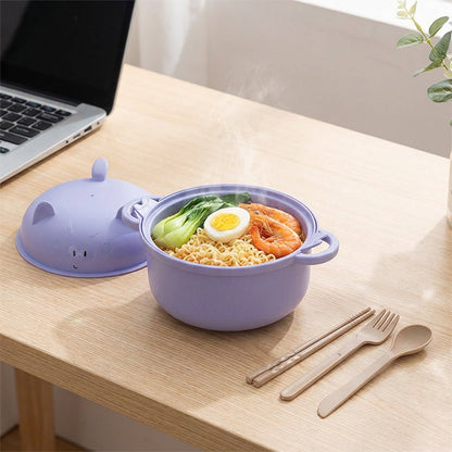🔥While Supplies Last 40% OFF!🎉 1300ml Instant Noodle Bowl Set with Lid & Cutlery