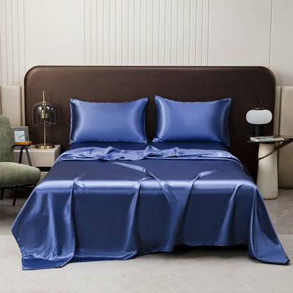 Plain satin flat sheet🛏️As soon as it touches the skin, it provides an exceptionally soothing feeling, making it ideal for sleep.😴