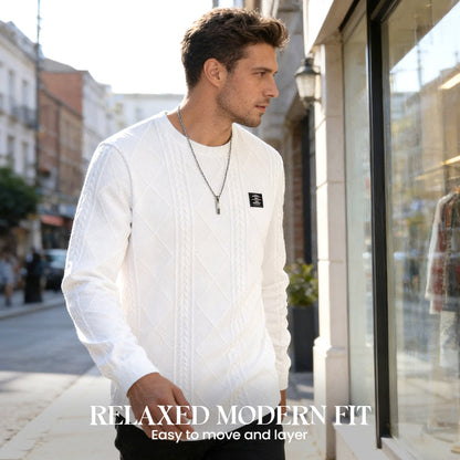 🔥Hot Sale Offers-Men's Textured Crew Neck Sweatshirt