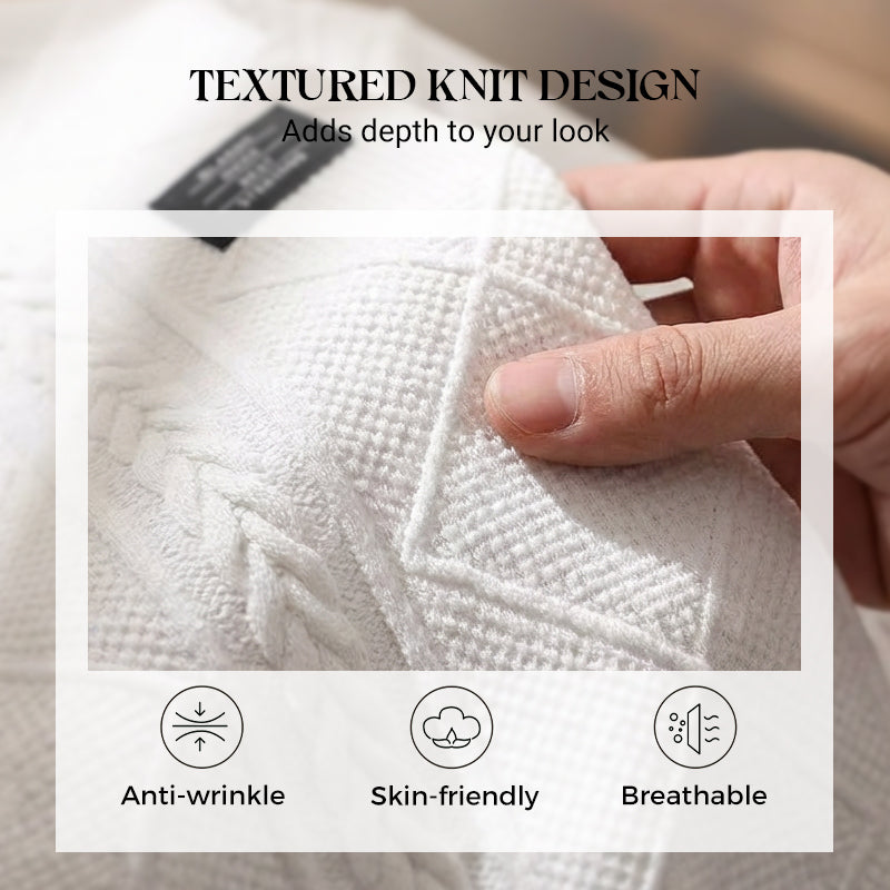 🔥Hot Sale Offers-Men's Textured Crew Neck Sweatshirt