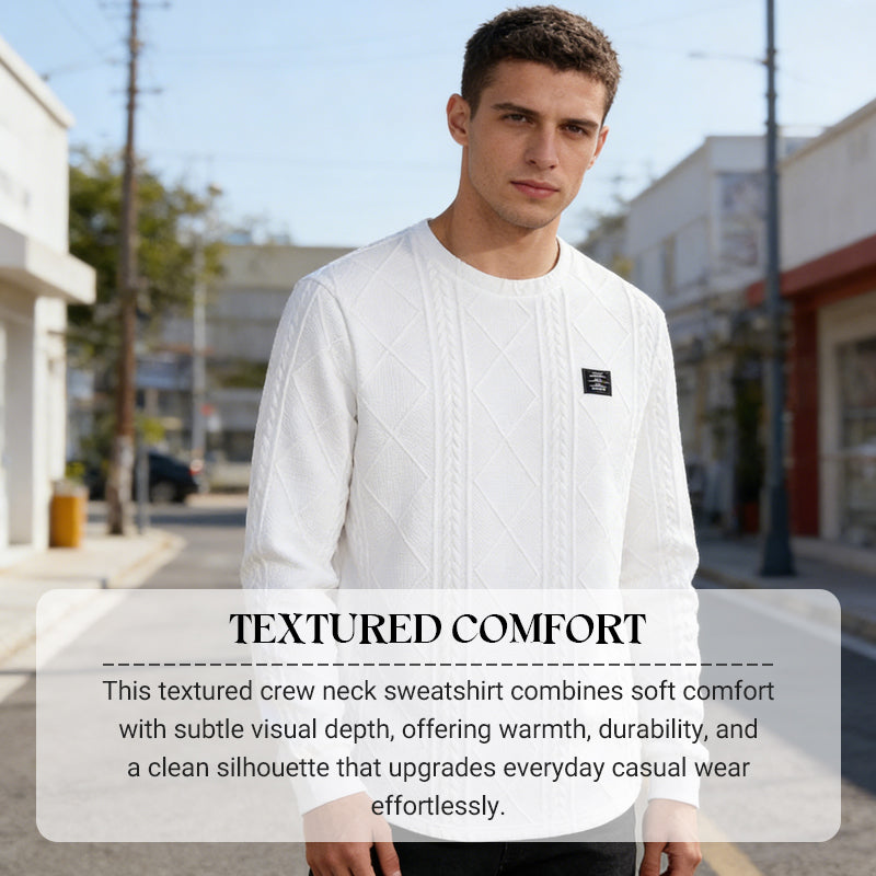🔥Hot Sale Offers-Men's Textured Crew Neck Sweatshirt