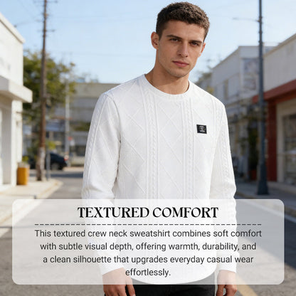 🔥Hot Sale Offers-Men's Textured Crew Neck Sweatshirt