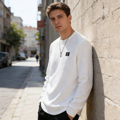 🔥Hot Sale Offers-Men's Textured Crew Neck Sweatshirt