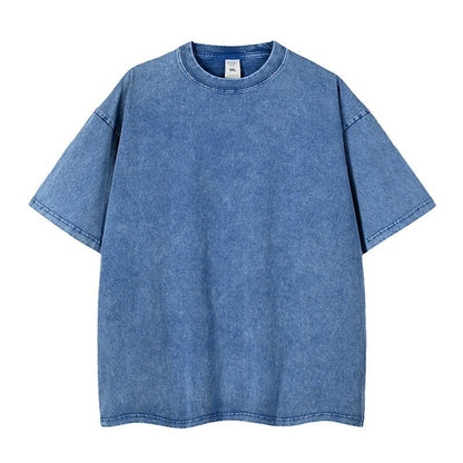 🔥Hot Sale Deals-Loose Vintage Solid Color Short Sleeve Top