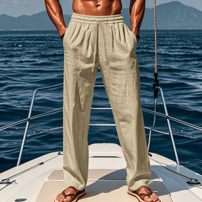 🔥Hot Sale Offers-Men's Trendy Linen Loose Fit Pants with Pockets