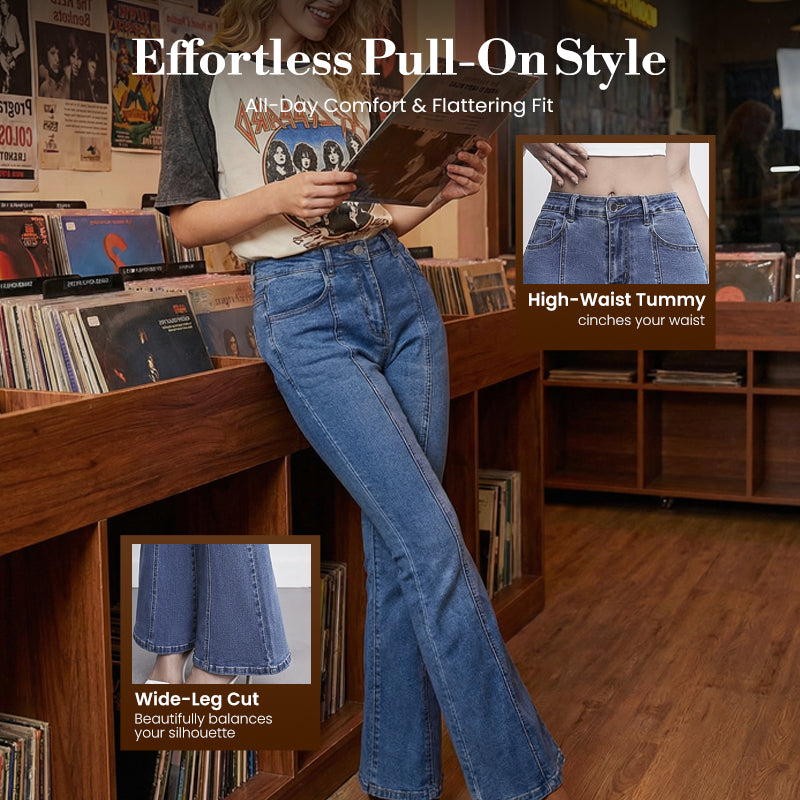 🔥Hot Sale Deals-Women's Retro Flared Leg Denim Pants
