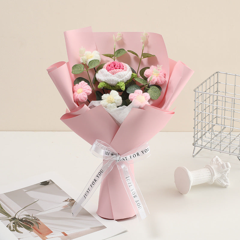 🌷 50% OFF NOW! 💕 Handmade Delicate Crochet Flower Bouquet – Mother's Day Special – Lifelike Design, Durable & Perfect Gift for Mom 🎁