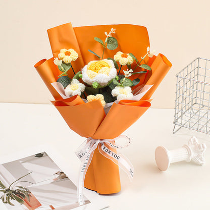 🌷 50% OFF NOW! 💕 Handmade Delicate Crochet Flower Bouquet – Mother's Day Special – Lifelike Design, Durable & Perfect Gift for Mom 🎁