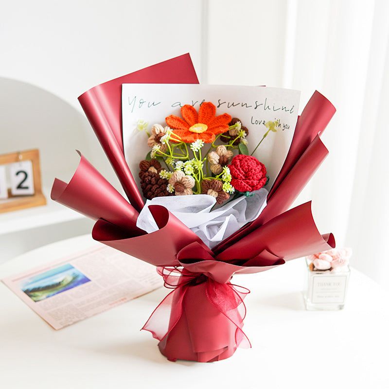 🌷 50% OFF NOW! 💕 Handmade Delicate Crochet Flower Bouquet – Mother's Day Special – Lifelike Design, Durable & Perfect Gift for Mom 🎁