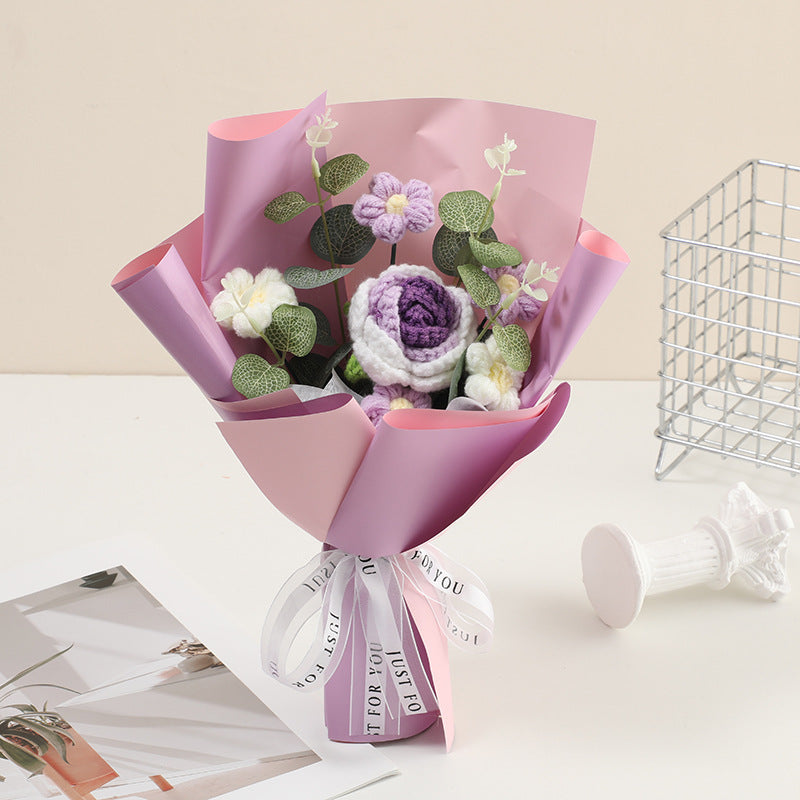 🌷 50% OFF NOW! 💕 Handmade Delicate Crochet Flower Bouquet – Mother's Day Special – Lifelike Design, Durable & Perfect Gift for Mom 🎁