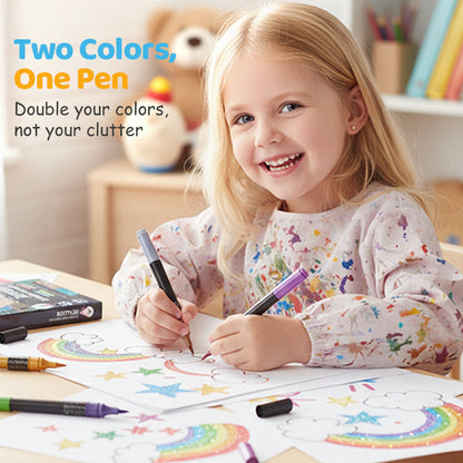 💖24 Colors Dual-Tip Glitter Marker Set