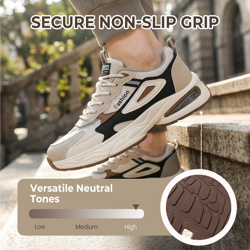 Men's Chunky Platform Sneakers with Breathable Mesh