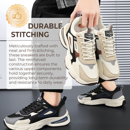 Men's Chunky Platform Sneakers with Breathable Mesh
