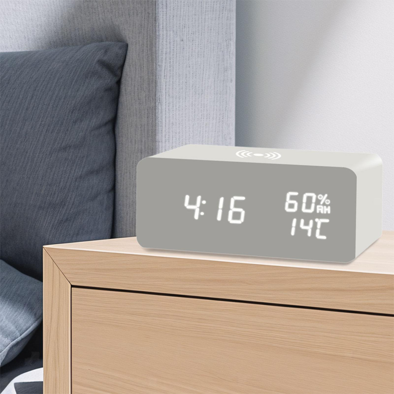 LED Digital Alarm Clock with Wireless Charging Station