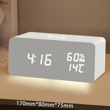 LED Digital Alarm Clock with Wireless Charging Station