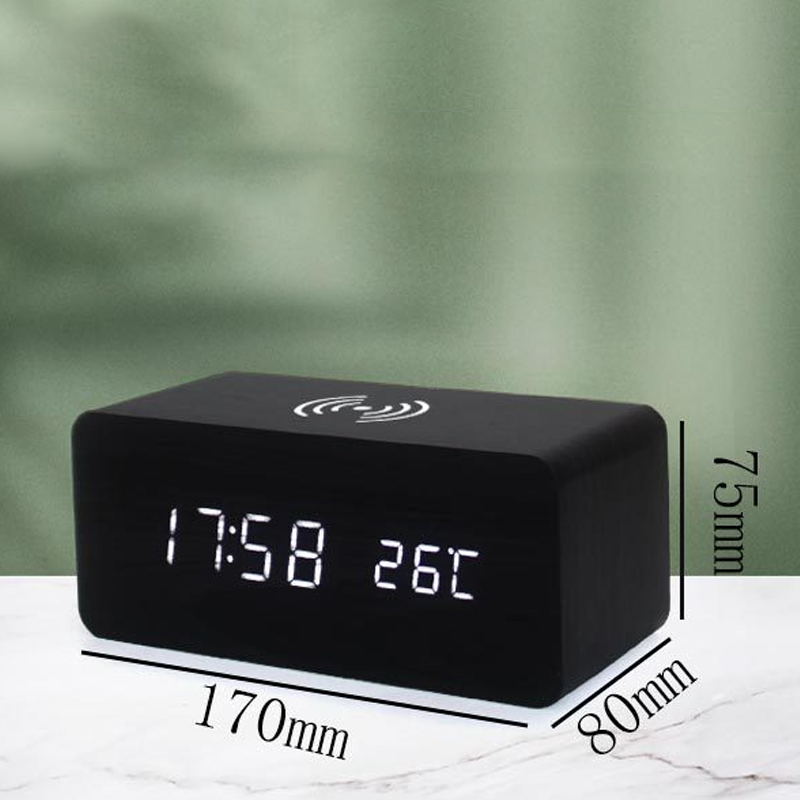 LED Digital Alarm Clock with Wireless Charging Station