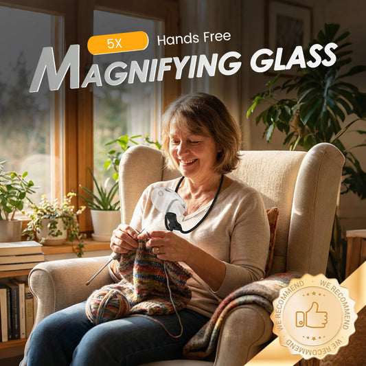 🔥Limited-time offer-5X Hands Free Magnifying Glass