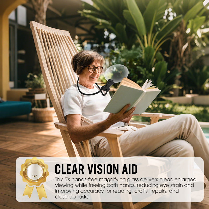 🔥Limited-time offer-5X Hands Free Magnifying Glass