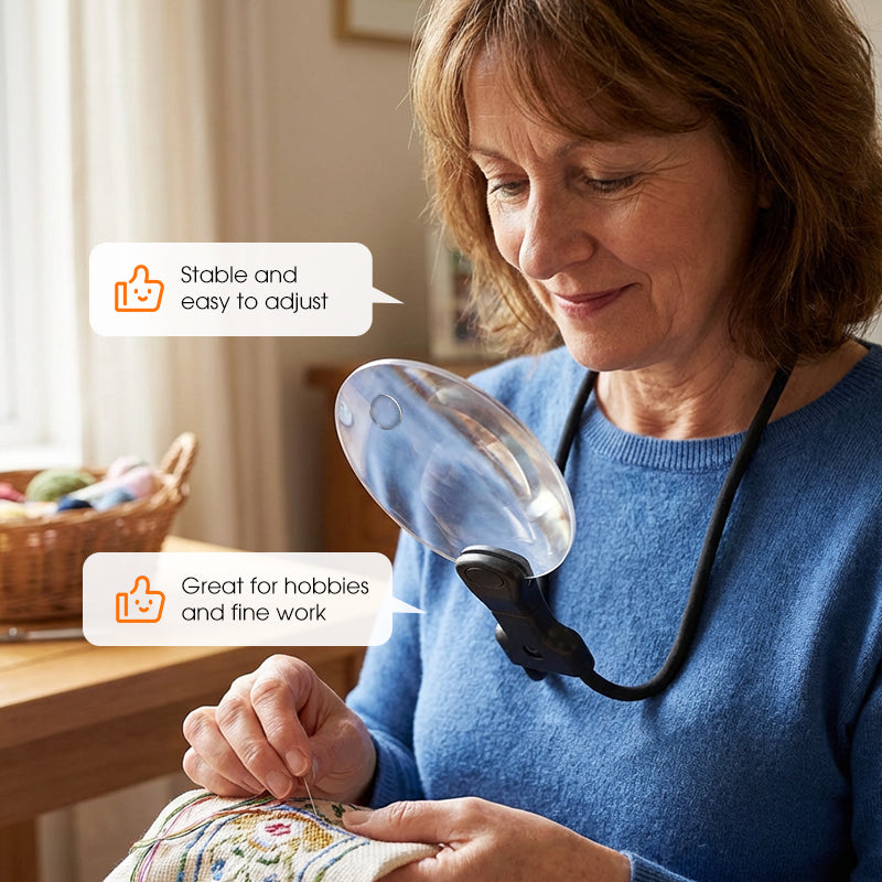 🔥Limited-time offer-5X Hands Free Magnifying Glass