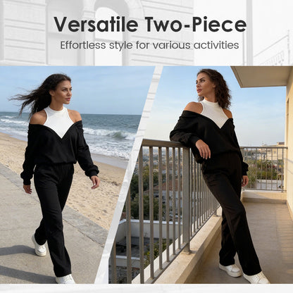 🔥Hot Sale Deals-Women’s Stylish Long Sleeve Top & Wide Leg Pants Set