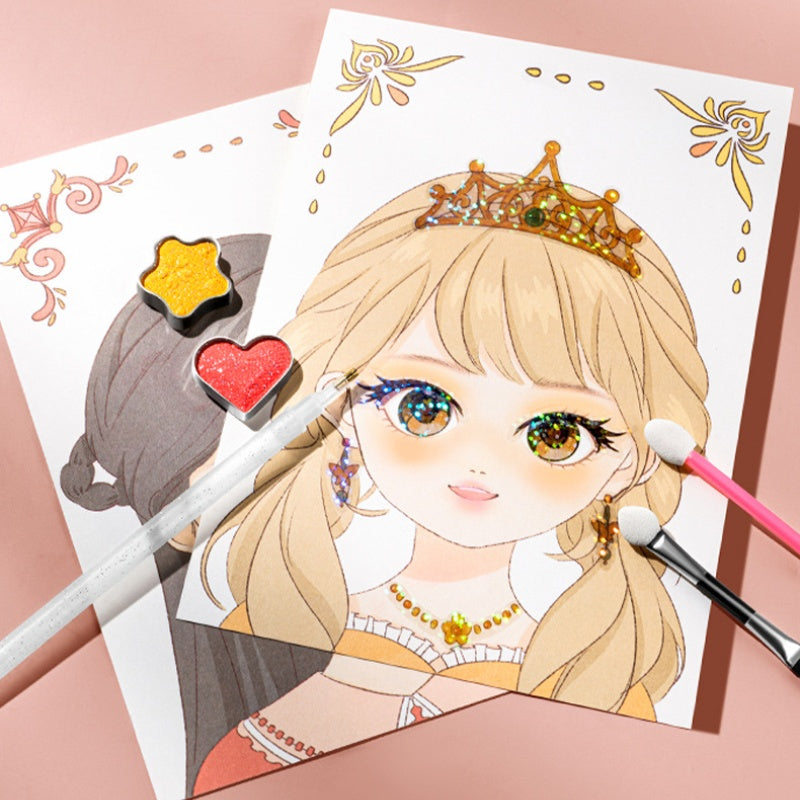 🔥HOT SALE 49% OFF✨JSR Special Diamond Painting & Princess Book Makeup Craft Kits Foil Art Books Set Play on Paper for Girl Handcraft Easter Gifts