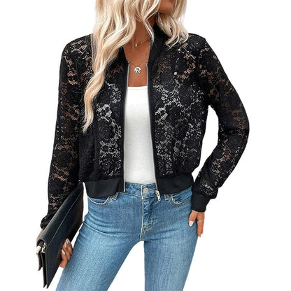 🔥New Arrivals & Special Offers-Women's Lightweight Lace Zip-Up Jacket