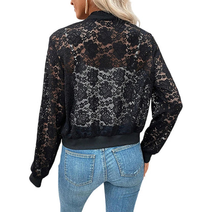 🔥New Arrivals & Special Offers-Women's Lightweight Lace Zip-Up Jacket