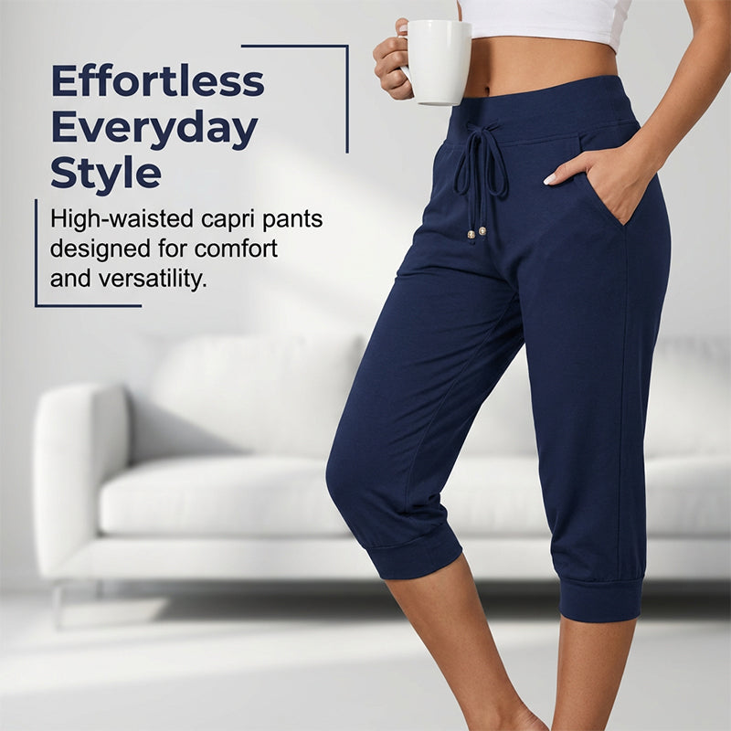 ☁️ All-Day Comfort | Women's Adjustable Drawstring Capri Jogger Pants