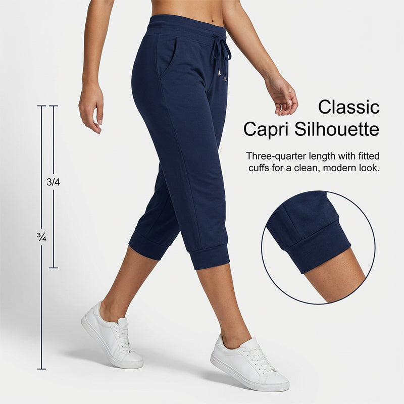 ☁️ All-Day Comfort | Women's Adjustable Drawstring Capri Jogger Pants