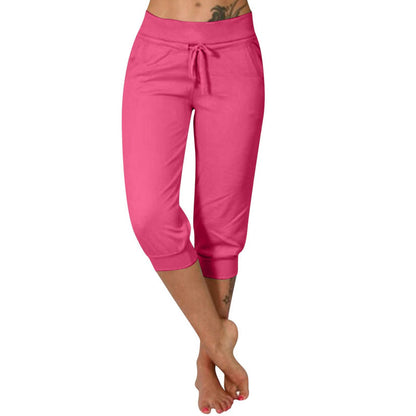 ☁️ All-Day Comfort | Women's Adjustable Drawstring Capri Jogger Pants