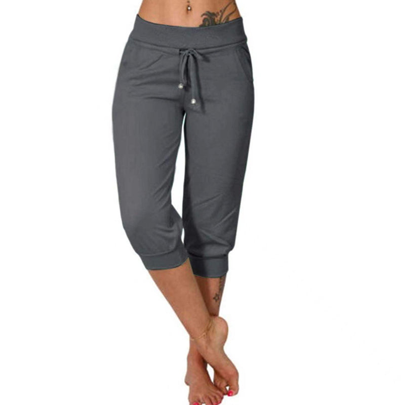 ☁️ All-Day Comfort | Women's Adjustable Drawstring Capri Jogger Pants
