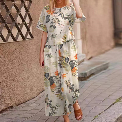 🔥Hot Sale Deals-Women's Loose Print Top ＆ Pants 2-Piece Set