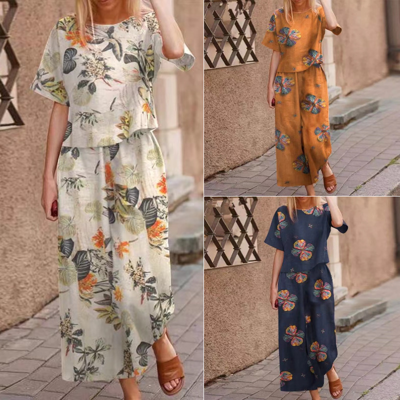 🔥Hot Sale Deals-Women's Loose Print Top ＆ Pants 2-Piece Set