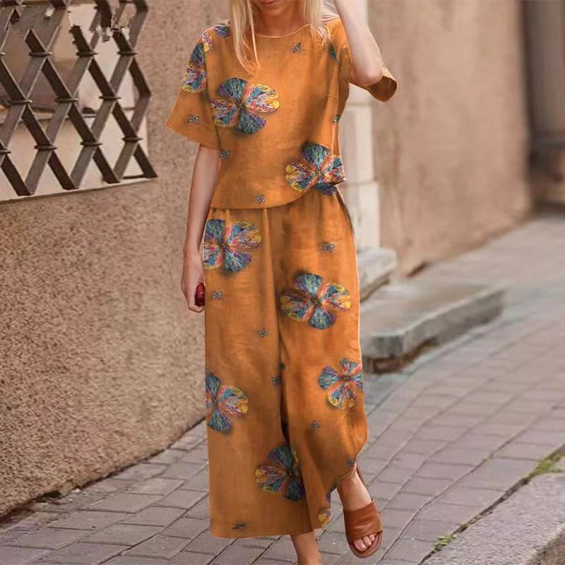 🔥Hot Sale Deals-Women's Loose Print Top ＆ Pants 2-Piece Set