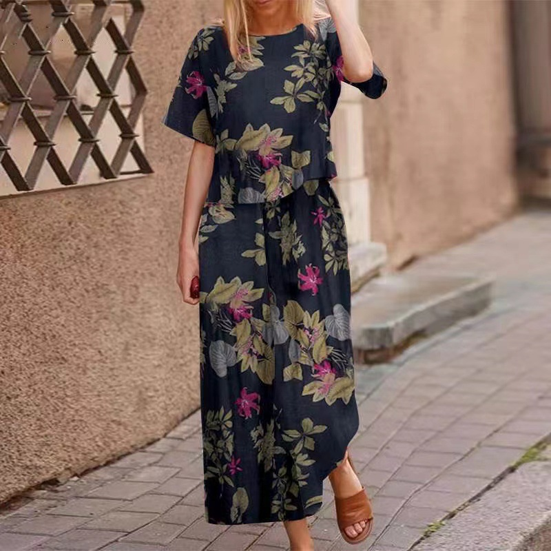 🔥Hot Sale Deals-Women's Loose Print Top ＆ Pants 2-Piece Set