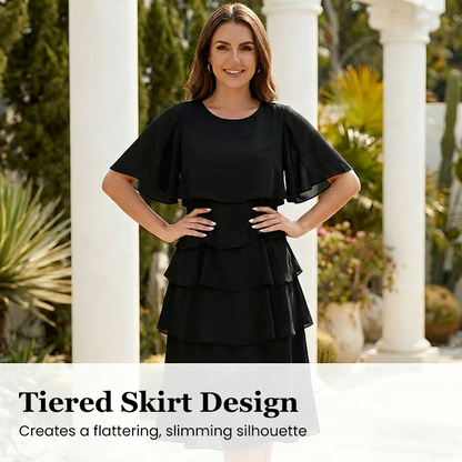 🔥Limited-time offer-Elegant Tiered Ruffle Sleeve Dress💃✨Effortlessly Unleash Your Charm