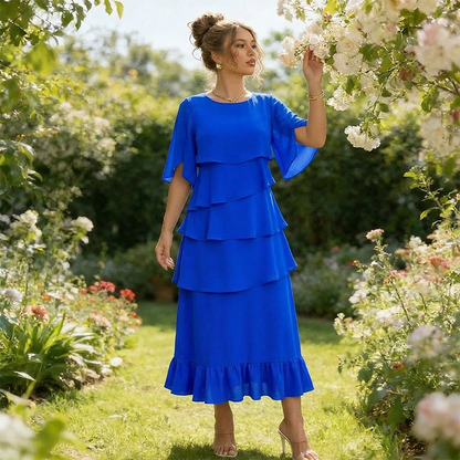🔥Limited-time offer-Elegant Tiered Ruffle Sleeve Dress💃✨Effortlessly Unleash Your Charm