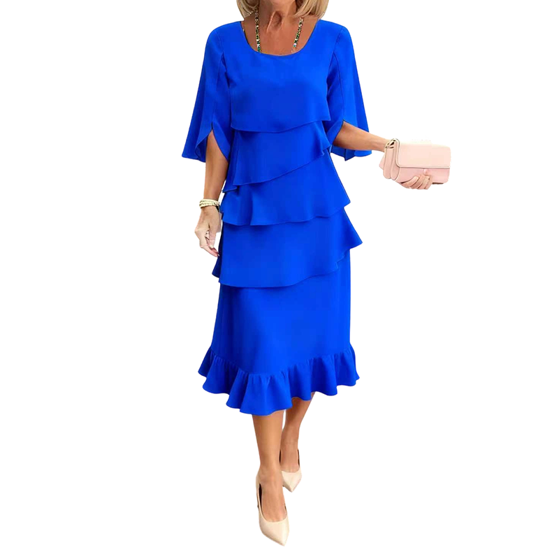 🔥Limited-time offer-Elegant Tiered Ruffle Sleeve Dress💃✨Effortlessly Unleash Your Charm