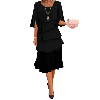 🔥Limited-time offer-Elegant Tiered Ruffle Sleeve Dress💃✨Effortlessly Unleash Your Charm