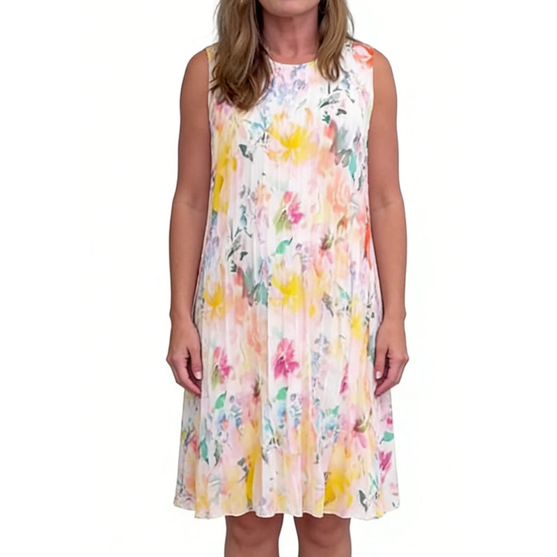 💥 Special Sale 50% OFF💥Women’s Sleeveless Floral Print Pleated Dress